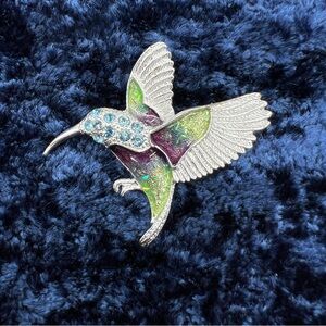 Colorful Hummingbird Bird Pin